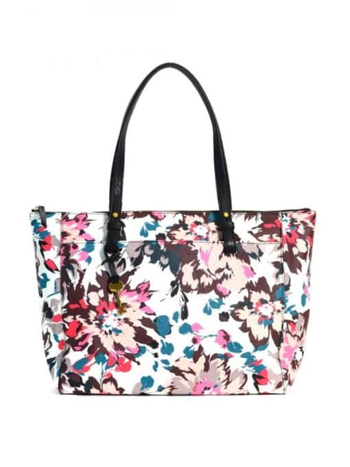 Fossil Rachel Top Zip Tote Pink Floral Averand