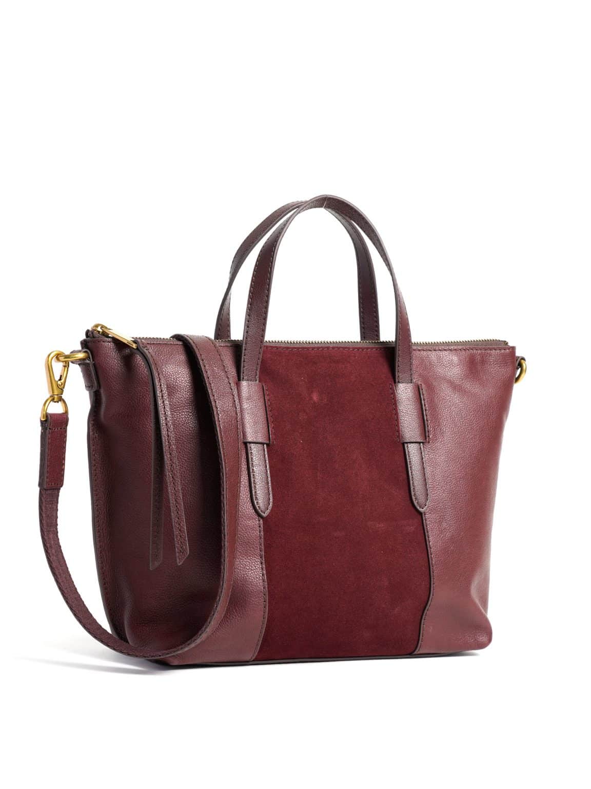 fossil allie satchel claret red