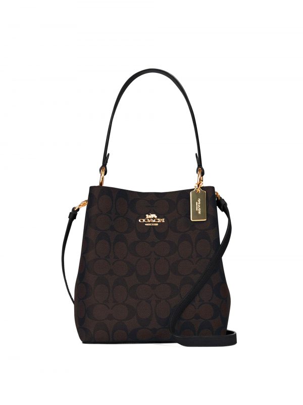 Coach Small Town Bucket Bag Signature Brown Black Averand