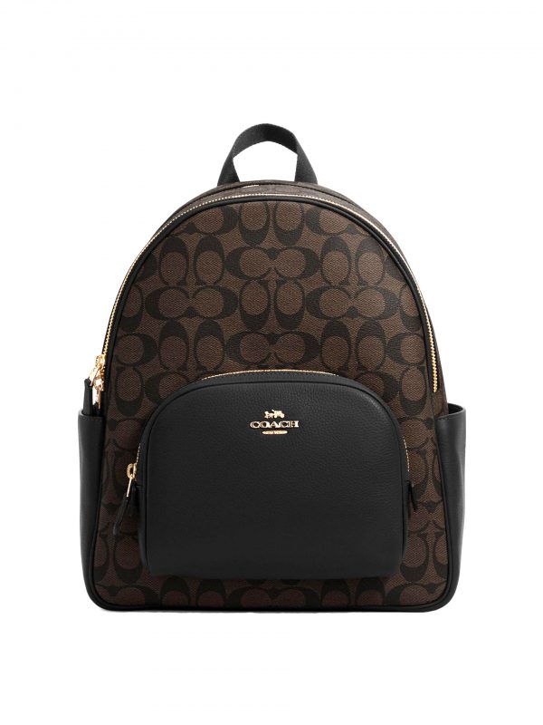 Coach Court Backpack Signature Brown Black - Averand