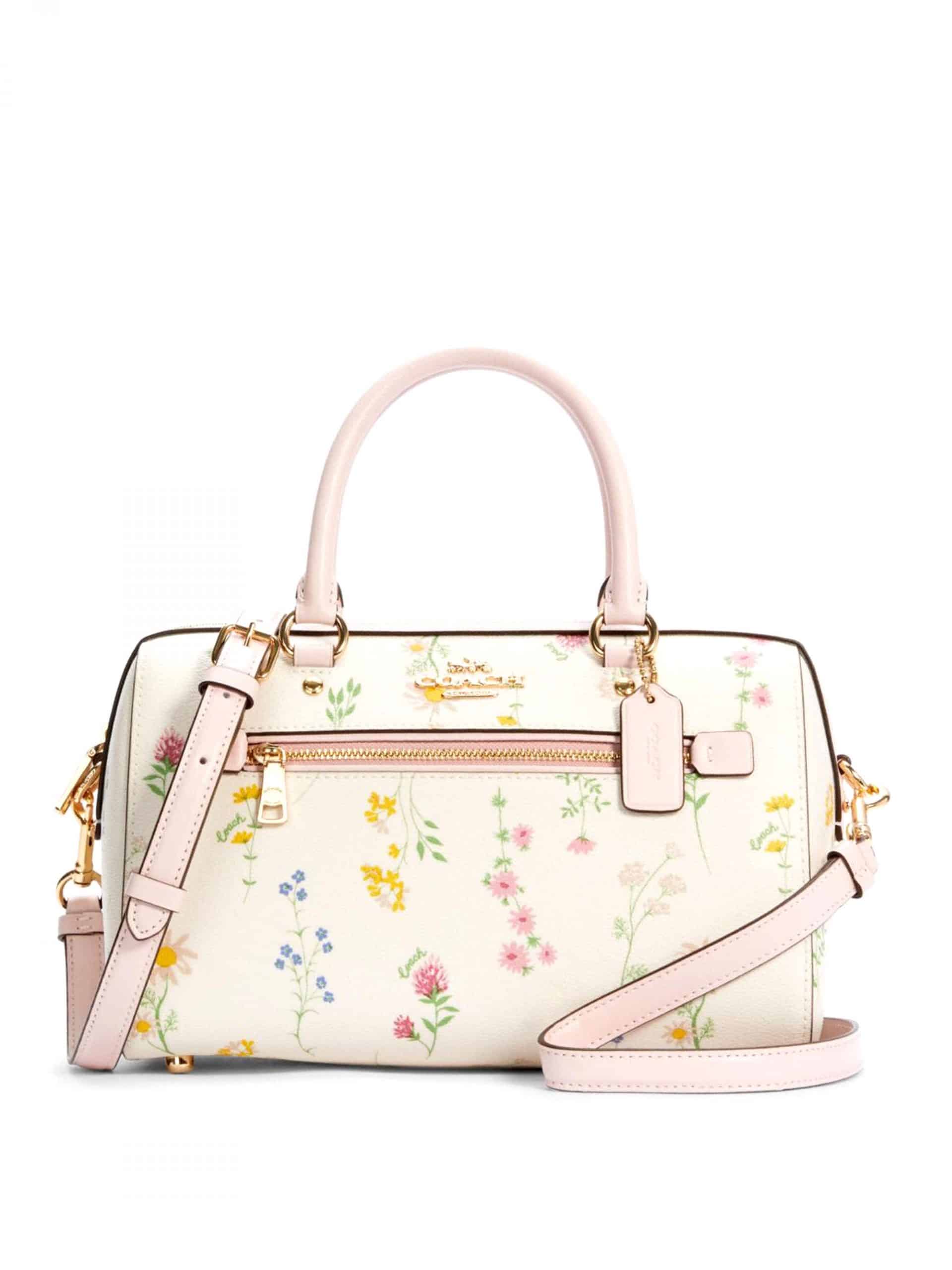 coach rowan satchel with spaced wildflower print