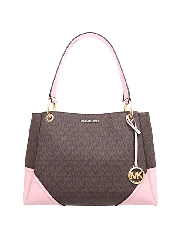 mk nicole medium leather shoulder bag