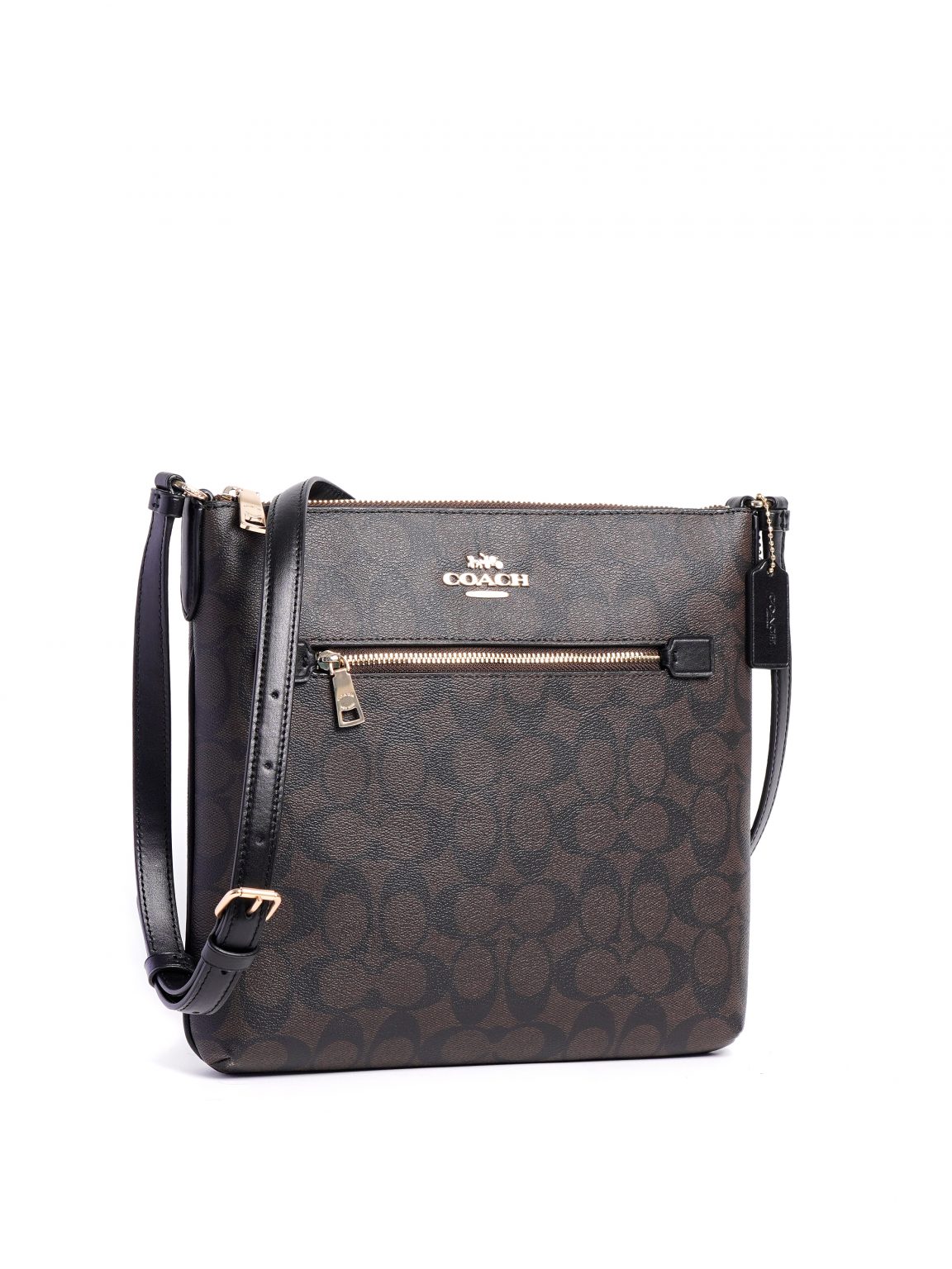 Coach Rowan File Bag Signature Brown Black - Averand