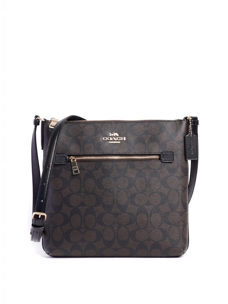 Coach Rowan File Bag Signature Brown Black - Averand