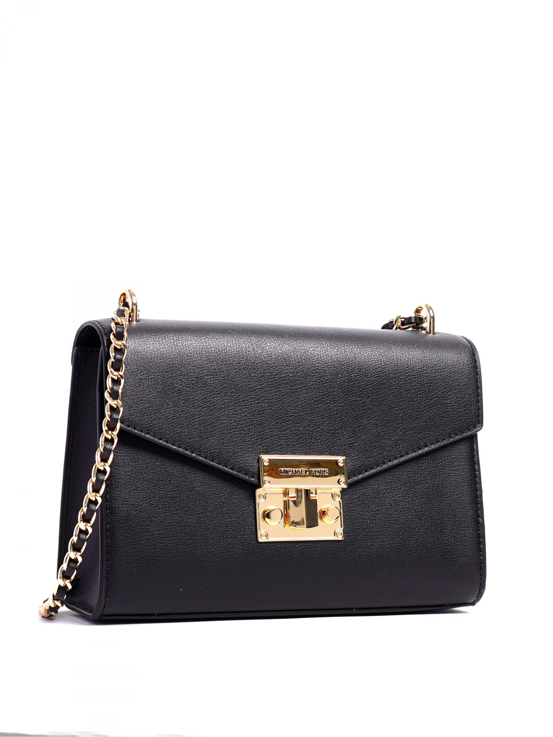 Michael Kors Medium Rose Flap Shoulder Bag Black - Averand