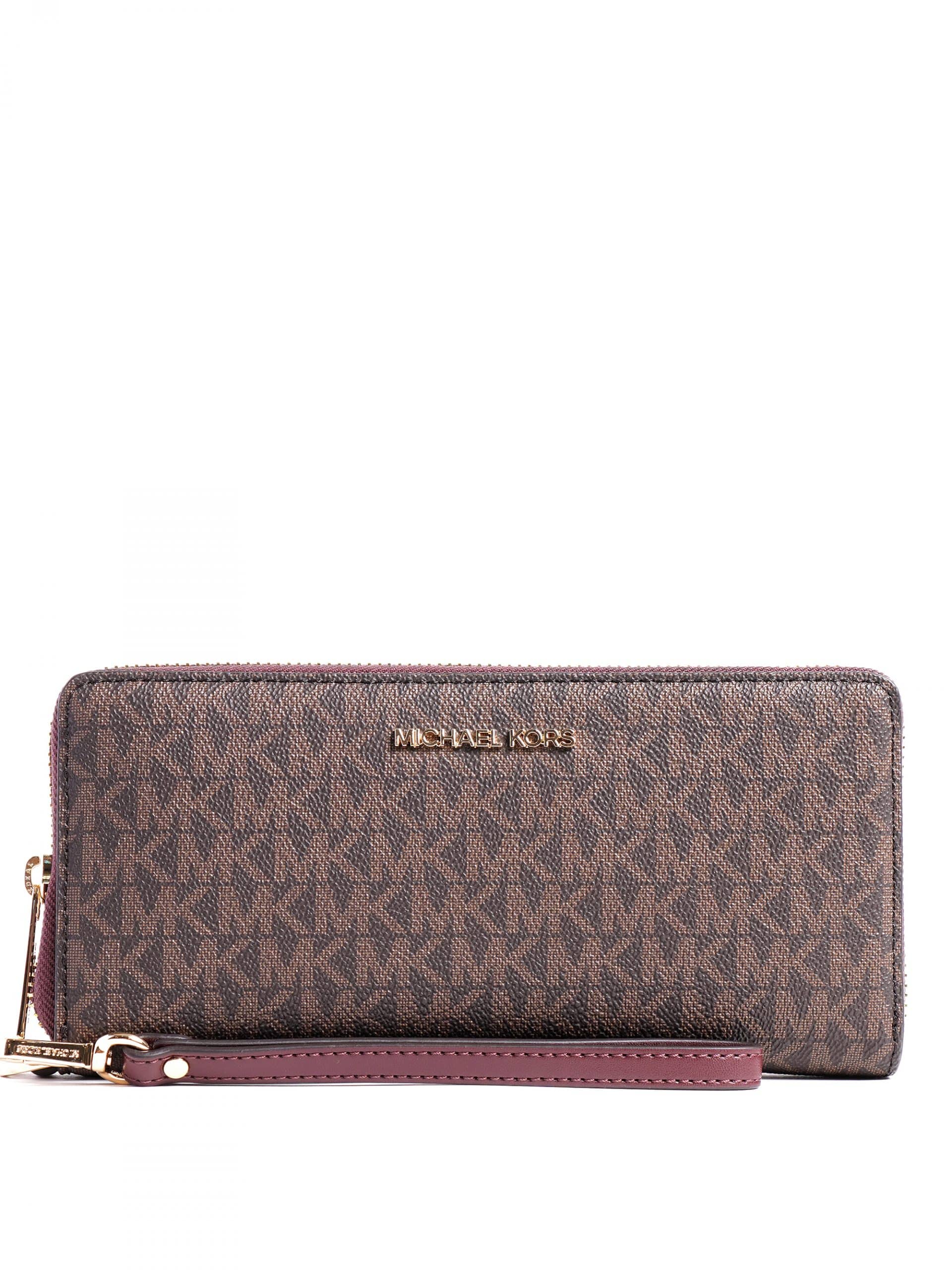 Michael Kors Jet Set Travel Large Travel Continental Wallet Signature ...