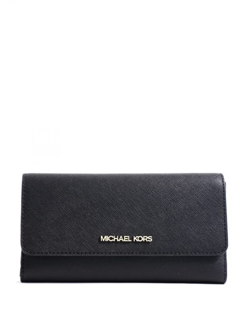 Michael Kors Jet Set Travel Large Trifold Black - Averand