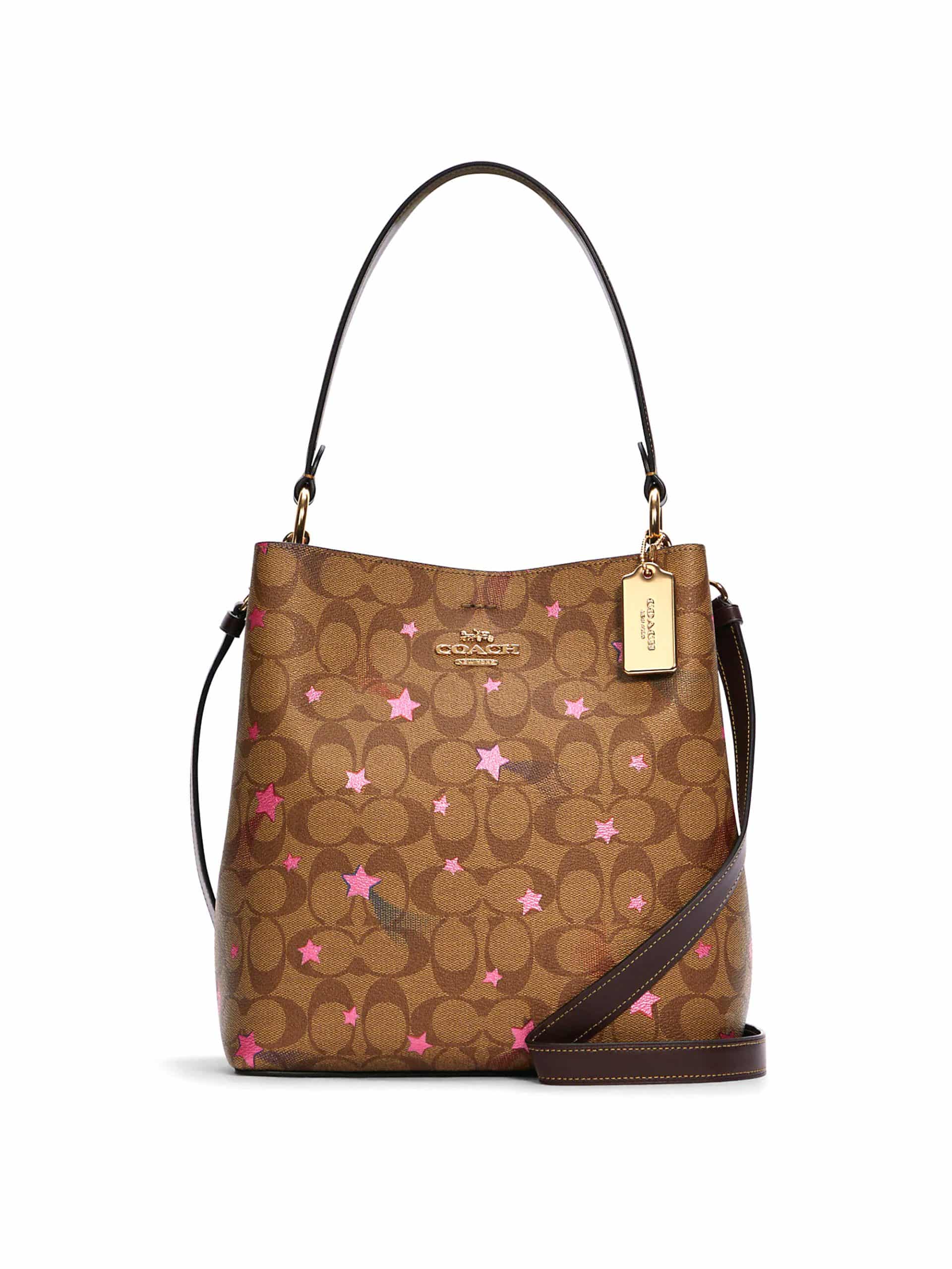 Coach Town Bucket Bag Disco Star Print Signature Khaki Multi - Averand