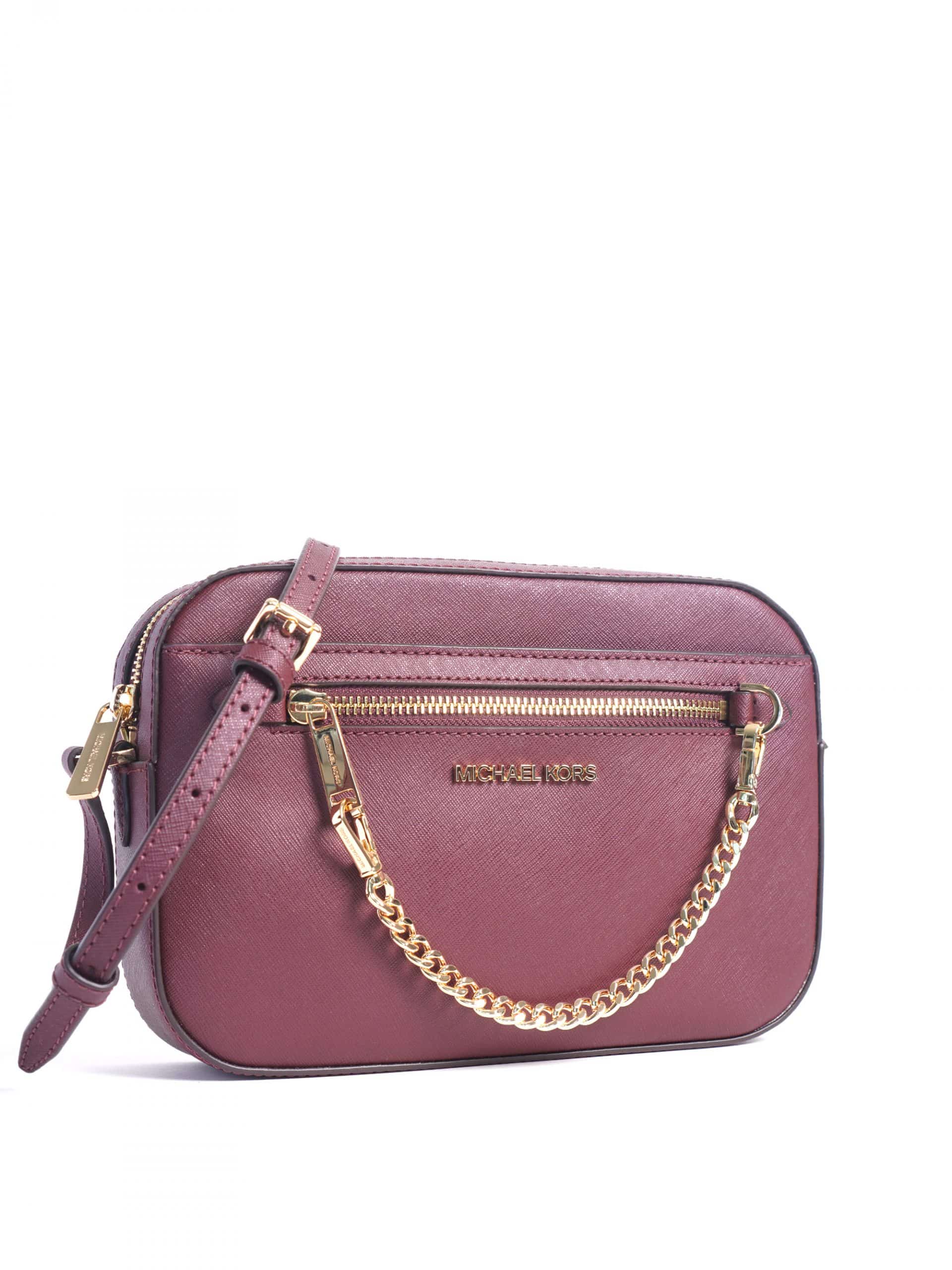 INCOMING STOCK Michael Kors Jet Set Item Large EW Zip Chain Crossbody in  Merlot (35S1GTTC7L) RM530 This crossbody bag is crafted of saffiano  leather. A, By USA Loveshoppe