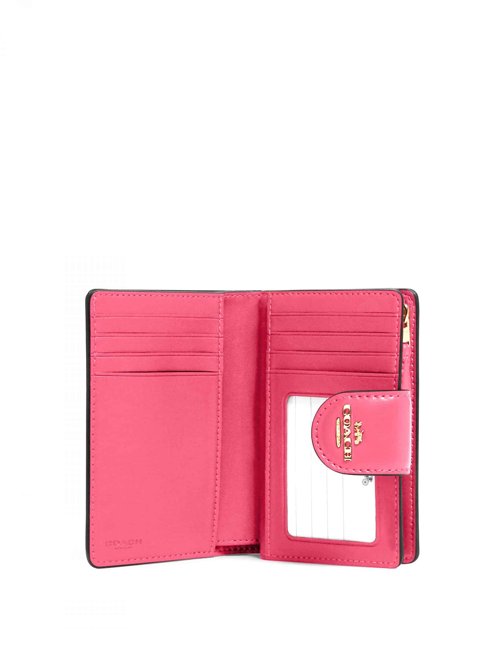 coach medium corner zip wallet pink