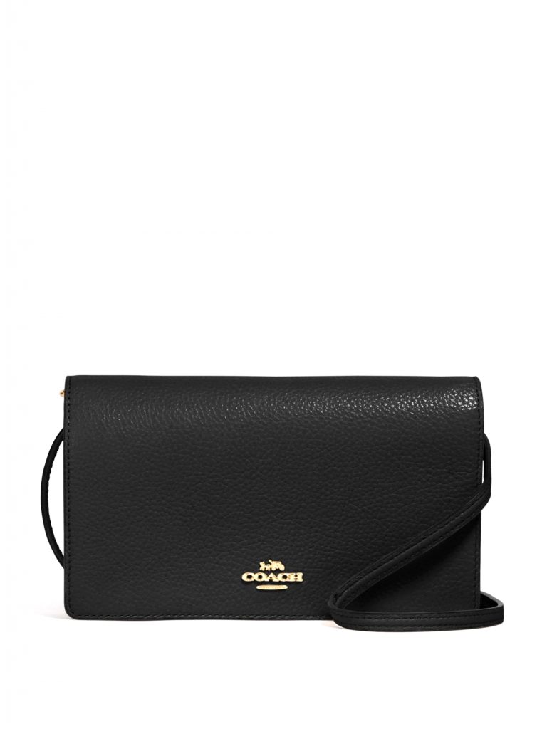 Coach Anna Foldover Crossbody Clutch Black Averand