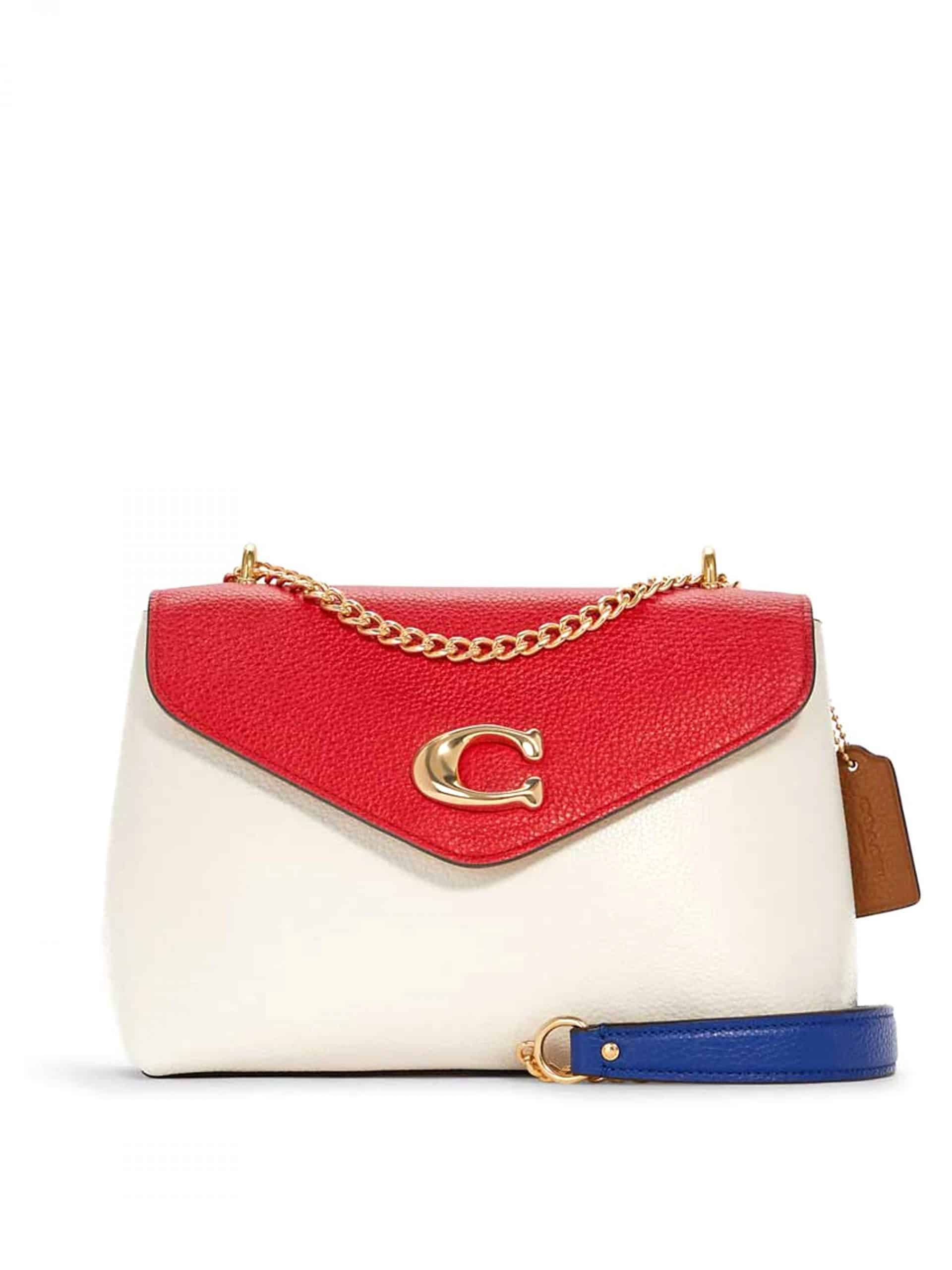 Coach Tammie Shoulder Bag Colorblock Chalk Electric Red Multi Averand