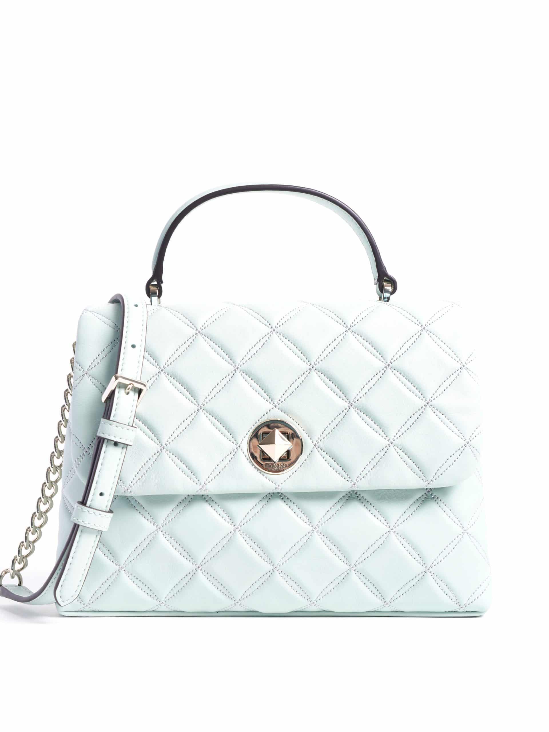 Kate Spade Natalia Top Handle Satchel Quilted Crystal Blue - Averand