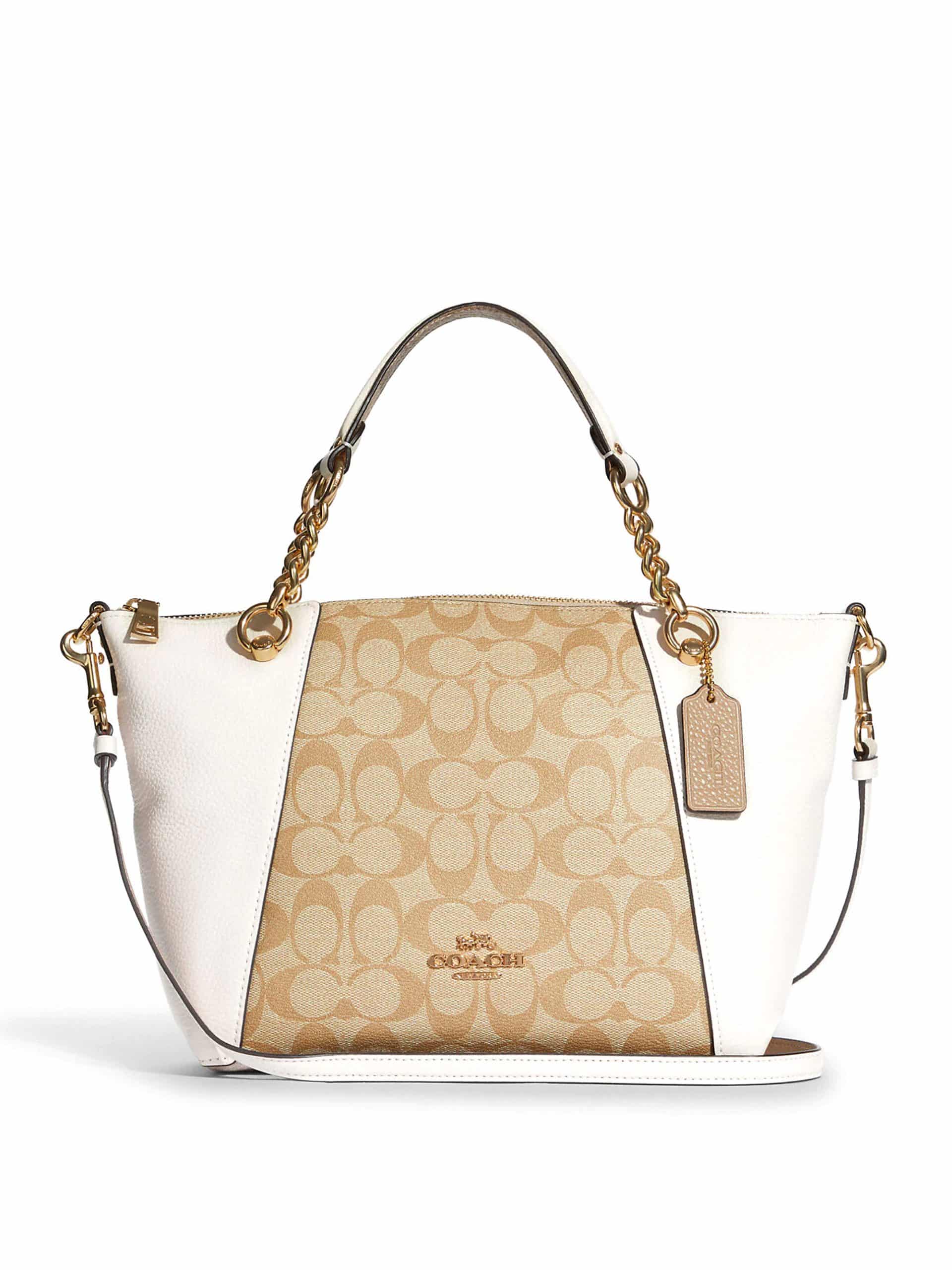 Coach Kacey Chain Satchel Signature Light Khaki Chalk Eta 9th Jun - Averand