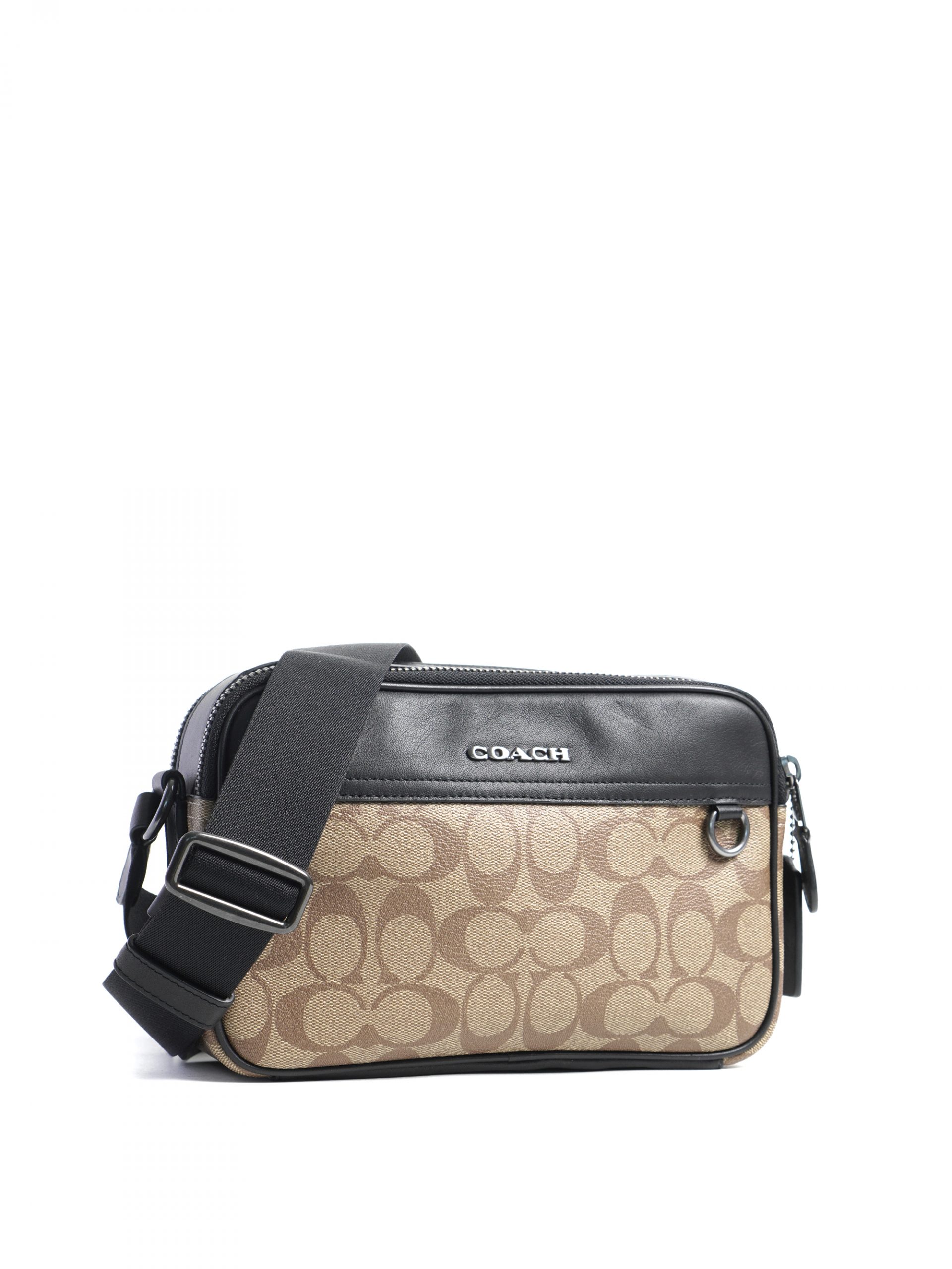 Coach Graham Crossbody Signature Khaki Black - Averand