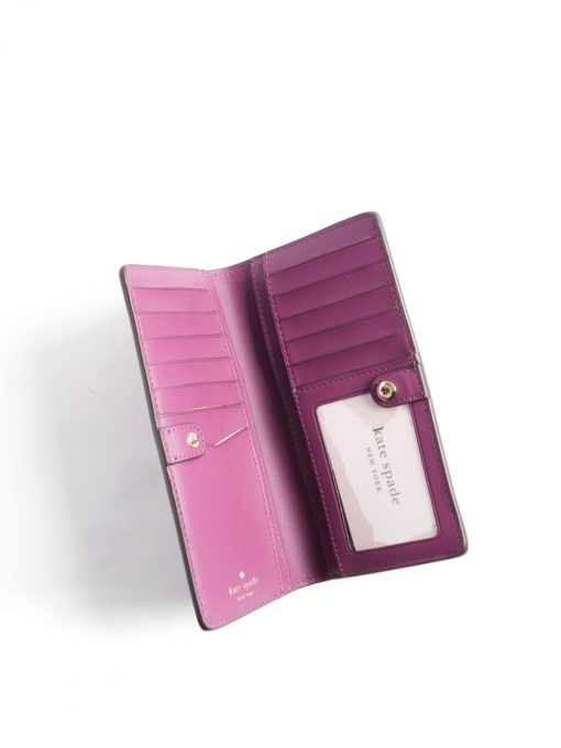 Kate Spade Staci Large Slim Bifold Wallet Plum Pie - Averand