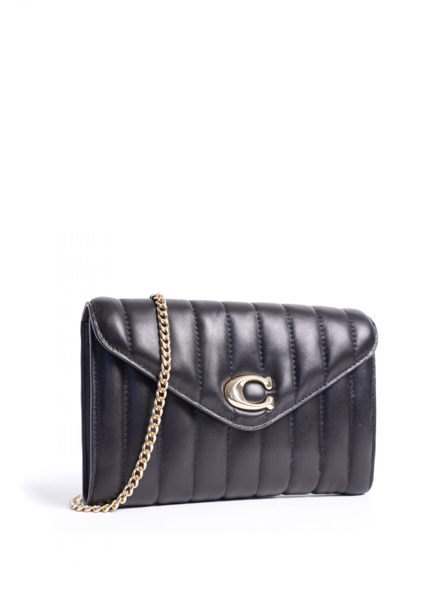 Coach Tammie Clutch Crossbody Puffy Linear Quilting Black - Averand