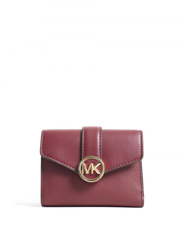 Michael Kors Carmen Medium Flap Bifold Wallet Mulberry Averand