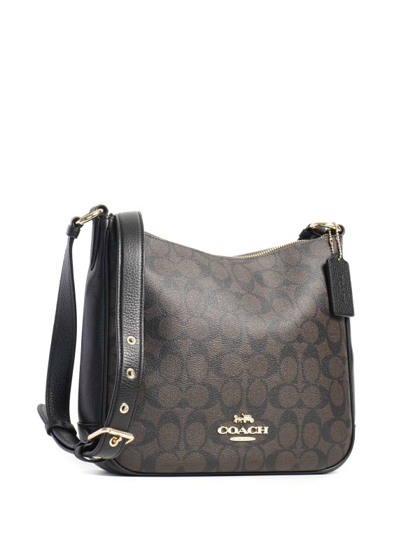 Coach Ellie File Bag Signature Brown Black - Averand