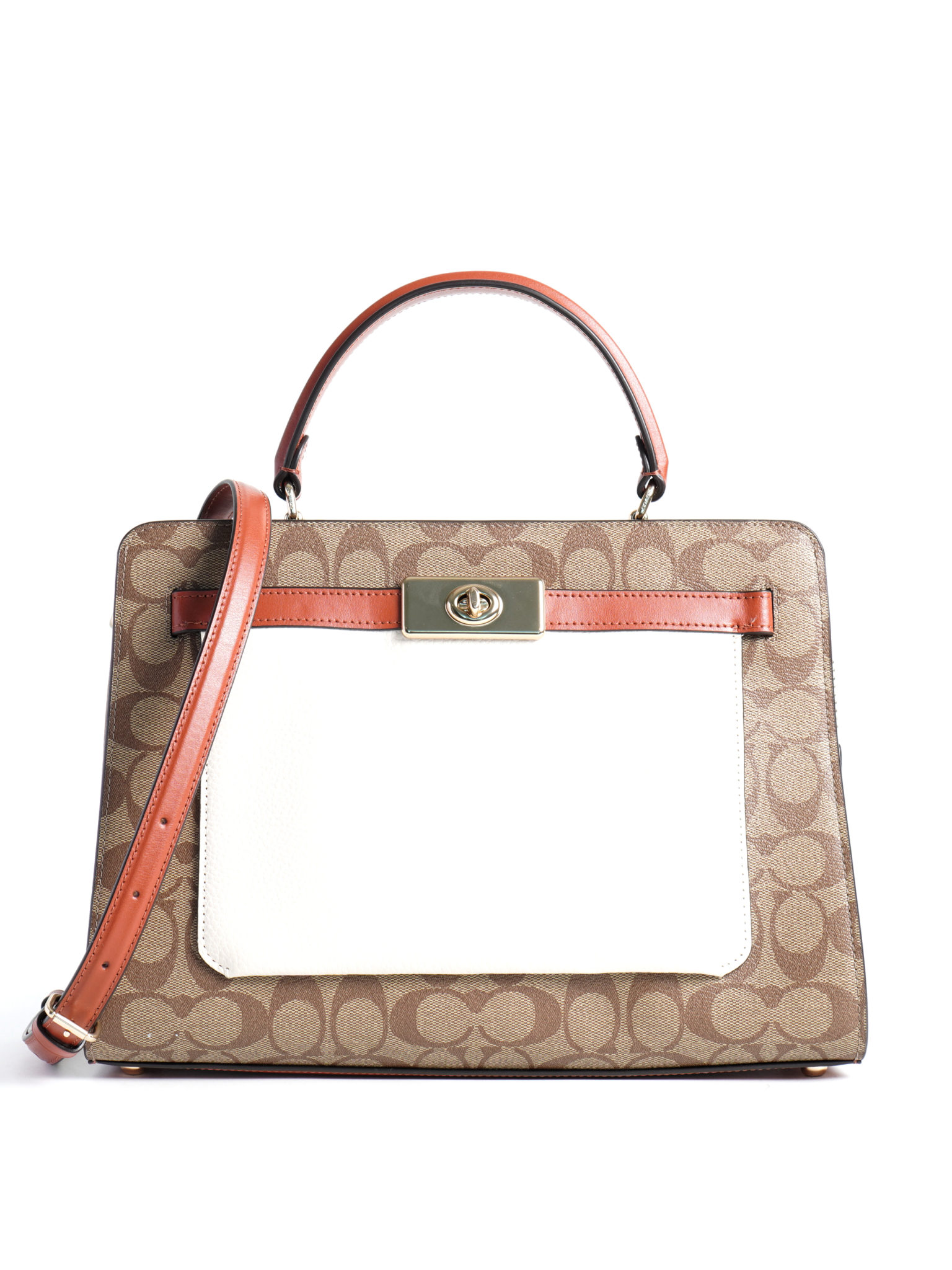 Coach Lane Carryall Colorblock Signature Khaki Chalk Multi - Averand