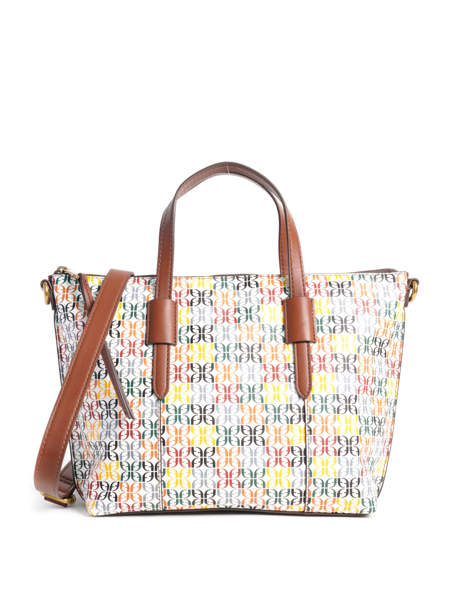 Fossil Skylar Satchel White Multi - Averand