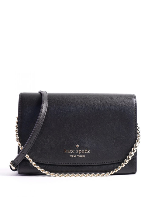 Kate Spade New York Carson Convertible Crossbody Shoulder Leather Bag | Pocketbook - Black